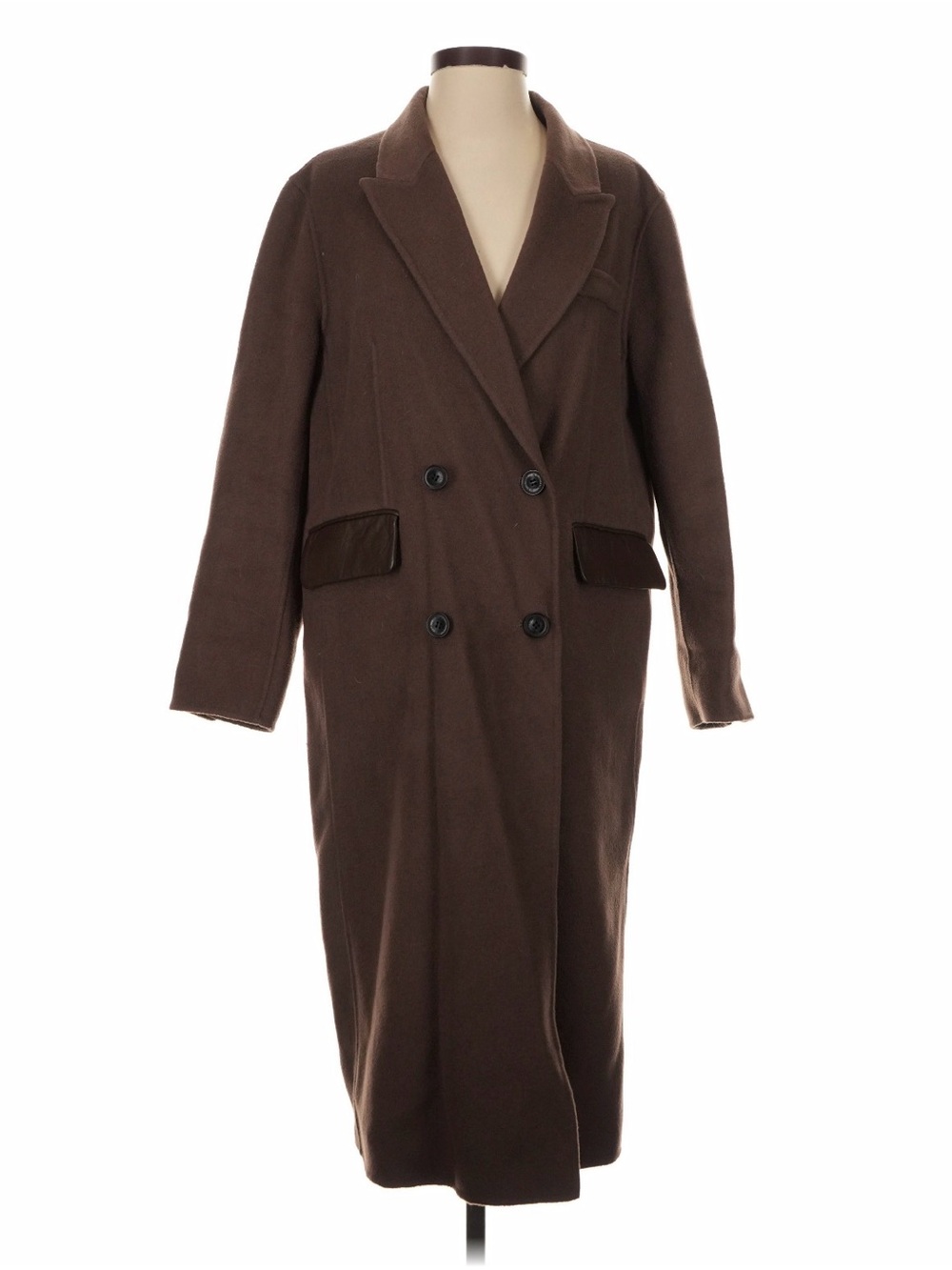 MEOTINE Women's Miles Double Faced Wool Coat in Brown, Size XS